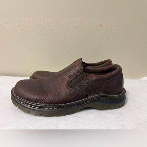 Dr. Martens Shoes Mens 7 Brown Leather Bryce Grizzly Slip On Leather Loafers